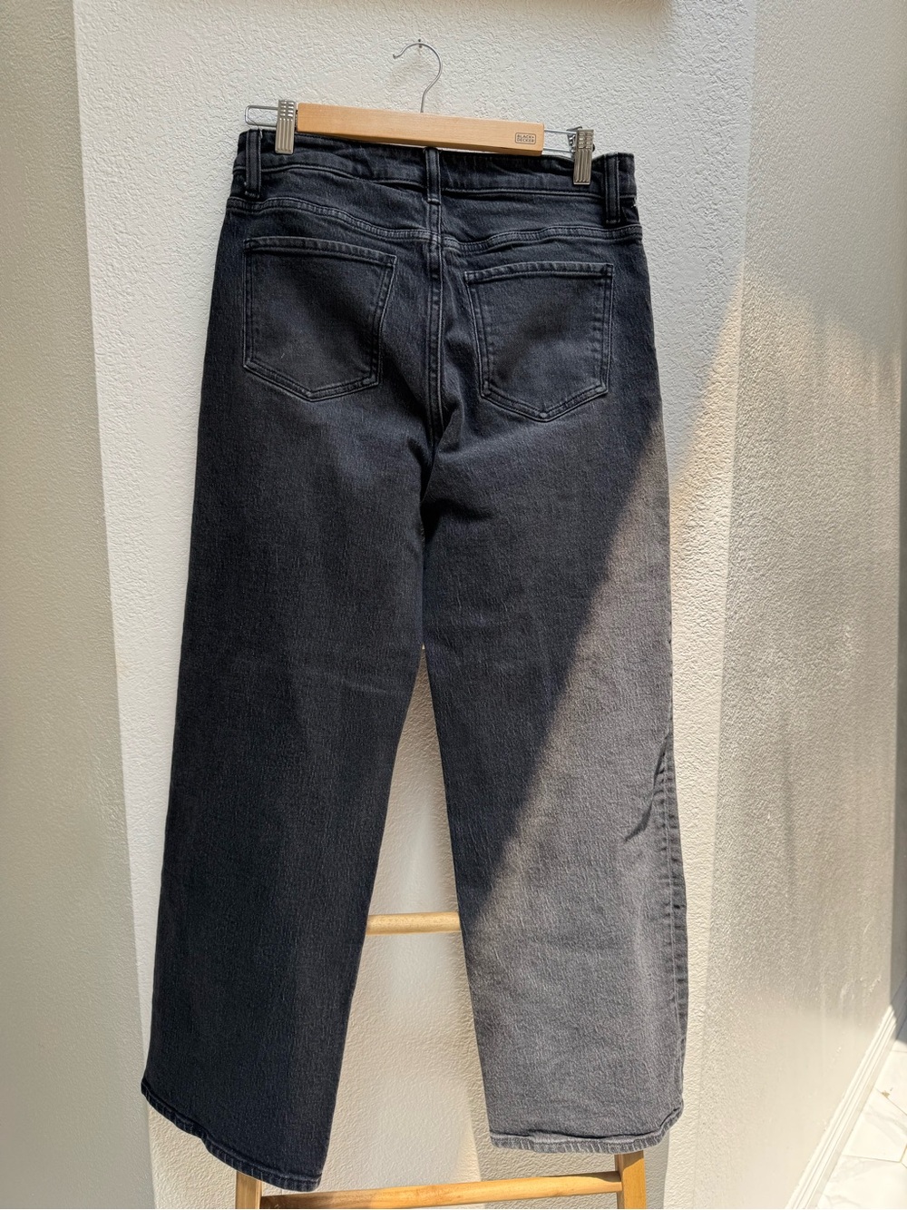 Quince Bella Stretch Wide Leg Washed Black High-Rise Wide Leg Jeans - Picture 9 of 11